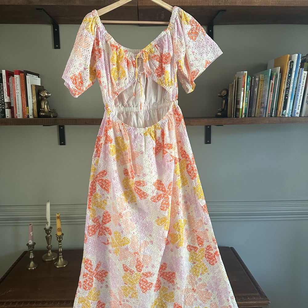 Sabo Skirt Floral Maxi Dress - Orange and Yellow